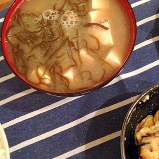 ヘルシー★もずくと豆腐のお味噌汁